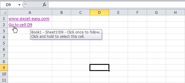 Гиперссылка в Excel