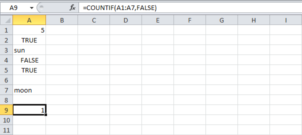 Подсчет логических значений в Excel