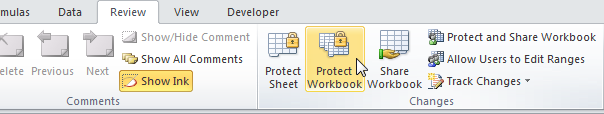 Защита книги Excel