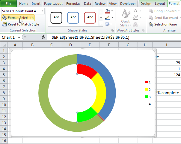 Диаграмма-спидометр в Excel