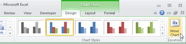 Лист диаграммы в Excel
