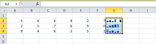 Работа со спарклайнами в Excel