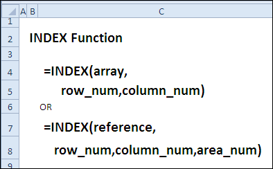 Функция ИНДЕКС в Excel