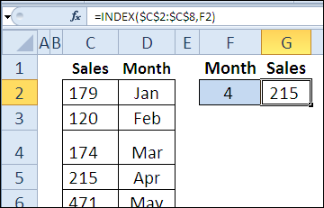 Функция ИНДЕКС в Excel