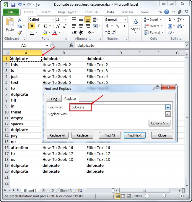 Удаление дубликатов в Excel