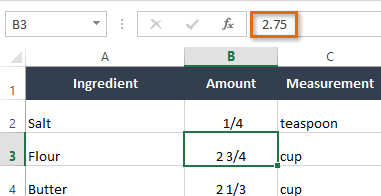 Обыкновенные дроби в Excel