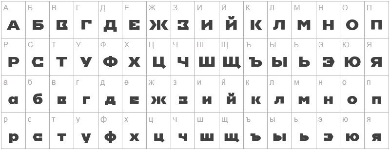 Шрифт Imperial One - русский алфавит