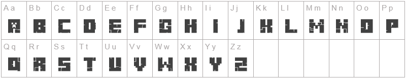 Шрифт Minecraft TitleCyr - английский алфавит