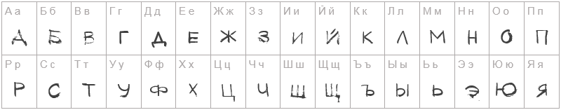 Шрифт Tkachenko Sketch 4F - русский алфавит