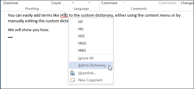 Пользовательские словари в Word