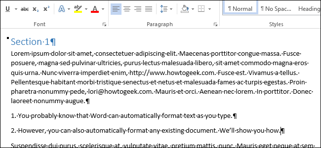 Автоматическое форматирование в Word