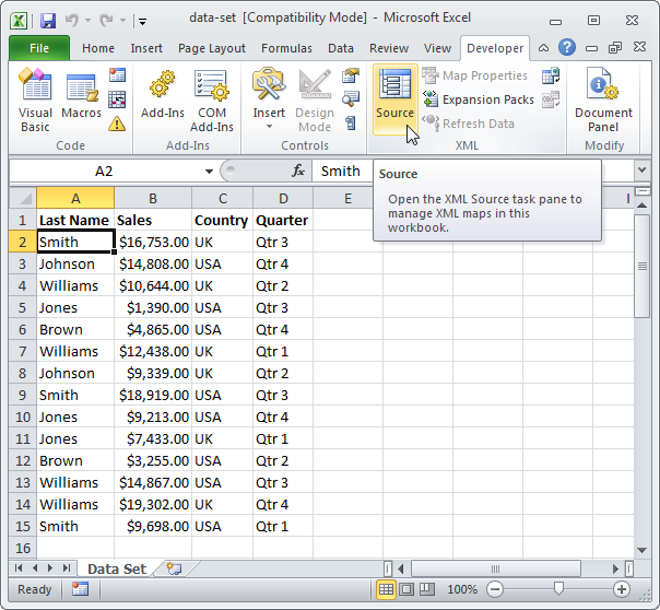 Импорт и экспорт XML в Excel