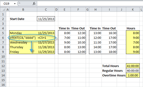 Калькулятор часов в Excel