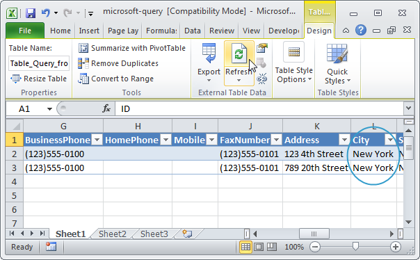 Microsoft Query в Excel