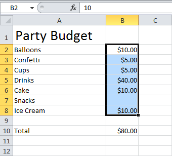 Ограничение бюджета в Excel