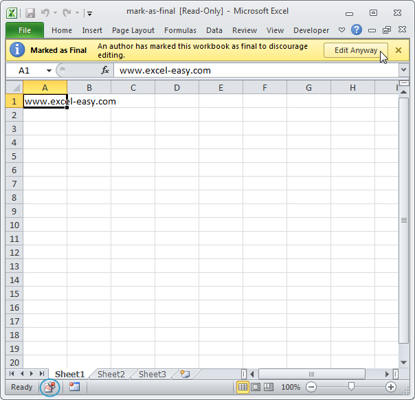 Окончательная версия книги Excel