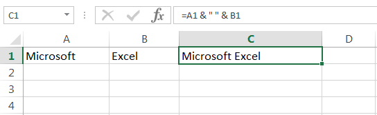 Оператор конкатенации в Excel