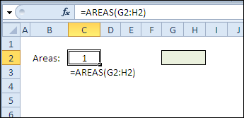 Функция ОБЛАСТИ в Excel