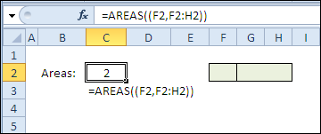 Функция ОБЛАСТИ в Excel