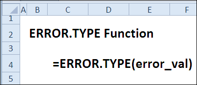 Функция ТИП.ОШИБКИ в Excel