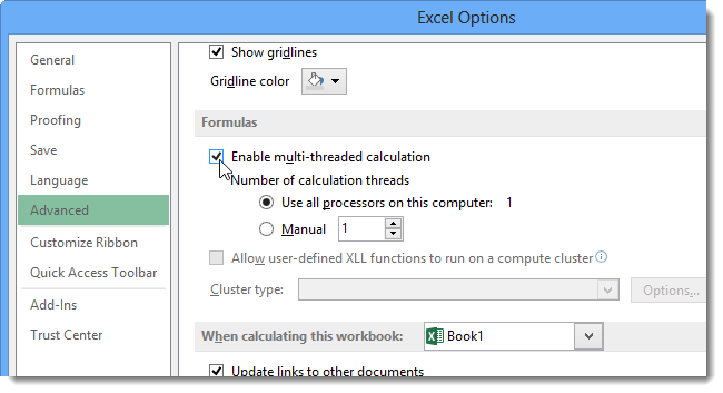 Многопоточные вычисления в Excel