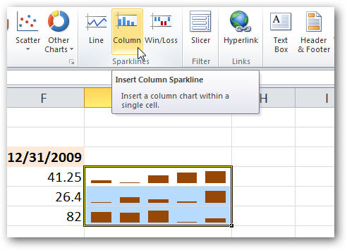 спарклайны в Excel