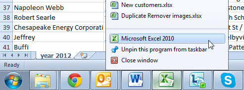 Файлы Excel в отдельных окнах
