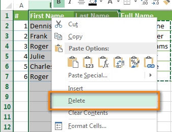 Объединить два столбца в Excel