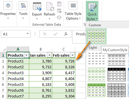 Чередующиеся строки и столбцы в Excel