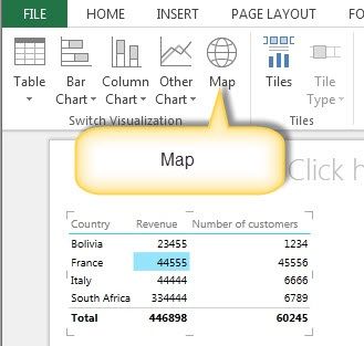 Карты в Excel