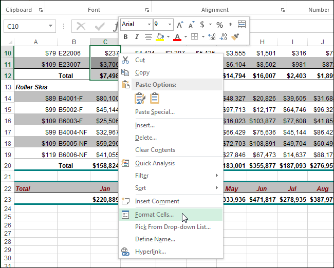 MS Excel: как скрыть нулевые значения