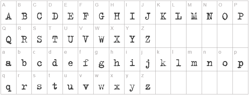 Шрифт B52 - английский алфавит