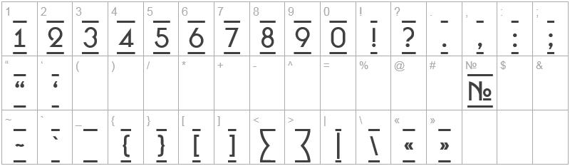 Шрифт a Bosa Nova DcFr - цифры и символы