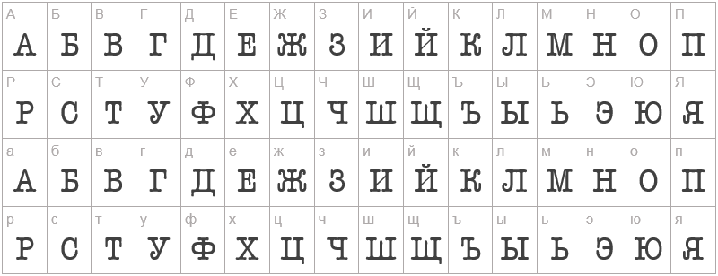 Шрифт a_OldTyper TitulNr - русский алфавит