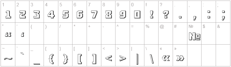 Шрифт a_Simpler 3D - цифры и символы