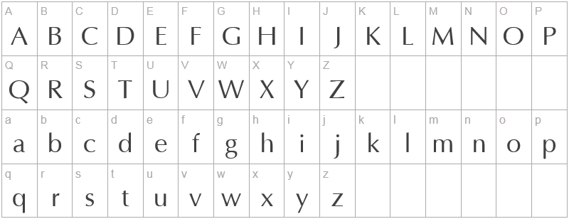 Шрифт AgOpus - английский алфавит