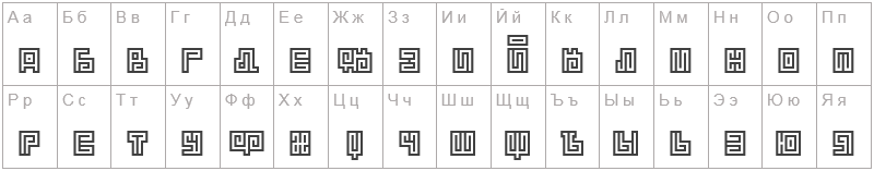 Шрифт BM Spiral CapCyr - русский алфавит
