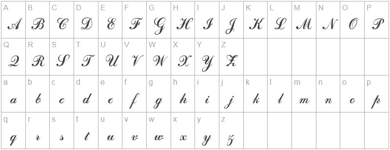 Шрифт Calligraph - английский алфавит