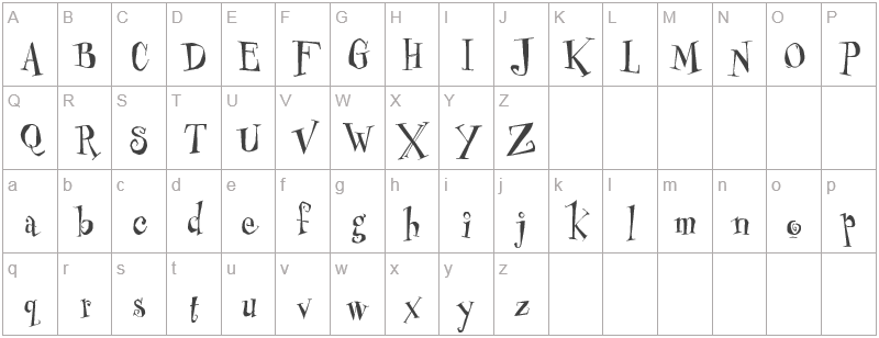 Шрифт Cheshirskiy Сat - английский алфавит