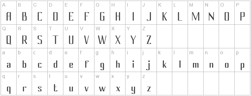Шрифт Cony - английский алфавит