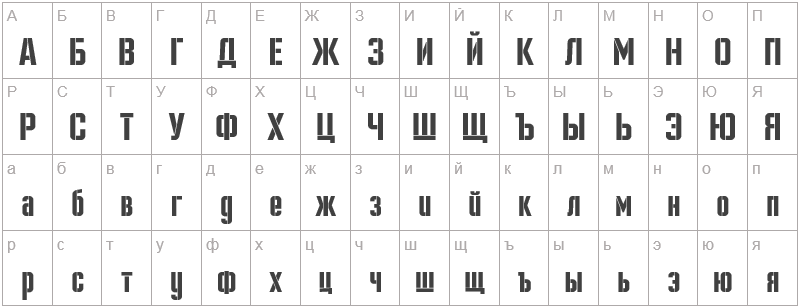 Шрифт Danger Regular - русский алфавит