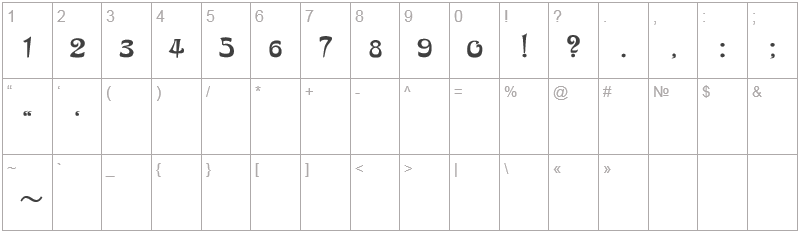 Шрифт DS_Arabic - цифры и символы