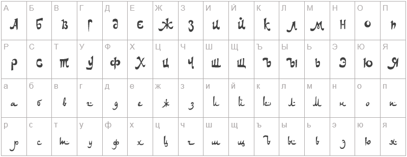 Шрифт DS_Arabic - русский алфавит