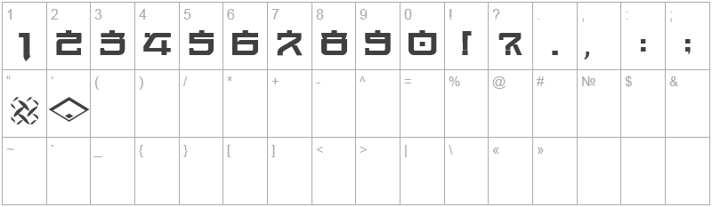 Шрифт DS Japan Cyr - цифры и символы