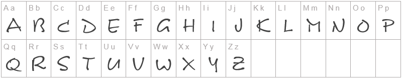 Шрифт DS Note - английский алфавит
