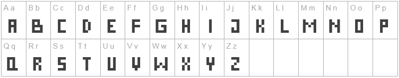 Шрифт Ds Pixel Cyr - английский алфавит