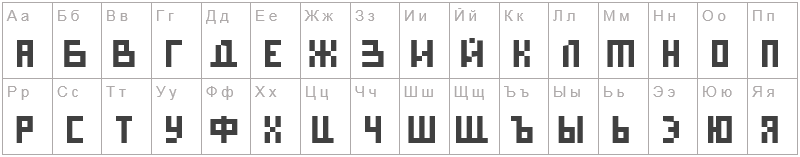 Шрифт Ds Pixel Cyr - русский алфавит