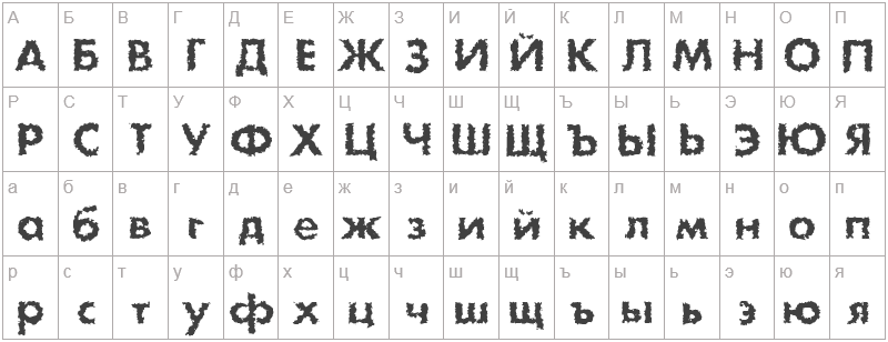 Шрифт Ds Stain - русский алфавит