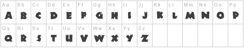 Шрифт Ds Zombie Cyr - английский алфавит
