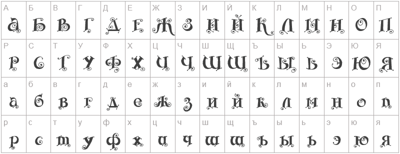 Шрифт Fairy Tale - русский алфавит